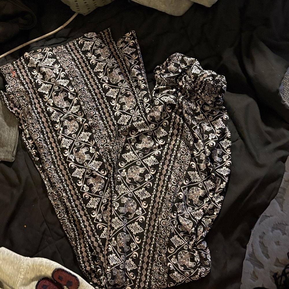 Black and White Patterned Pants